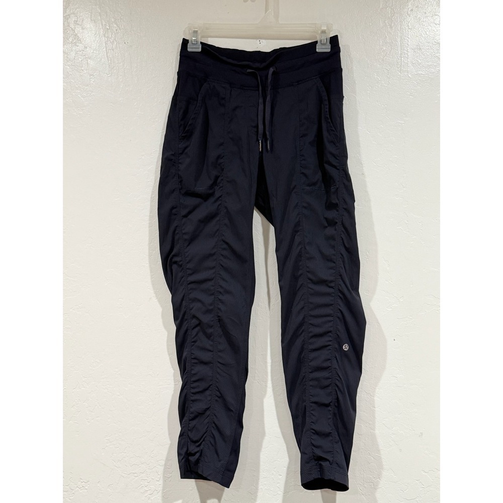 Lululemon Beyond the Studio 7/8 Jogger Navy Blue Textured High Rise Pants Size 4 - Picture 2 of 5